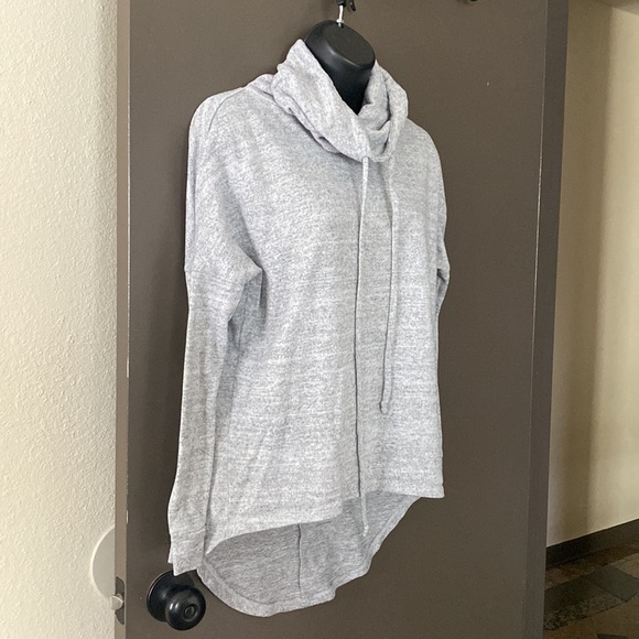Enough About Me size S gray lightweight sweatshirt with long turtleneck - Picture 4 of 10